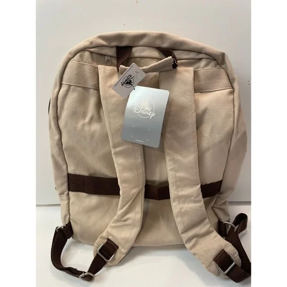 NWT Disney Mickey Mouse 1928 Canvas Backpack Kids Beige Brown Travel Bag - Picture 2 of 3